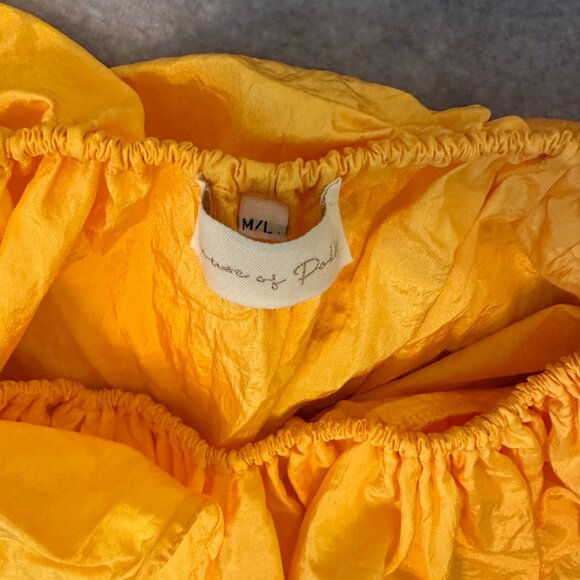 M/L Yellow Crop Top with Ruffles Bell Sleeves from House of Polly - Picture 3 of 4